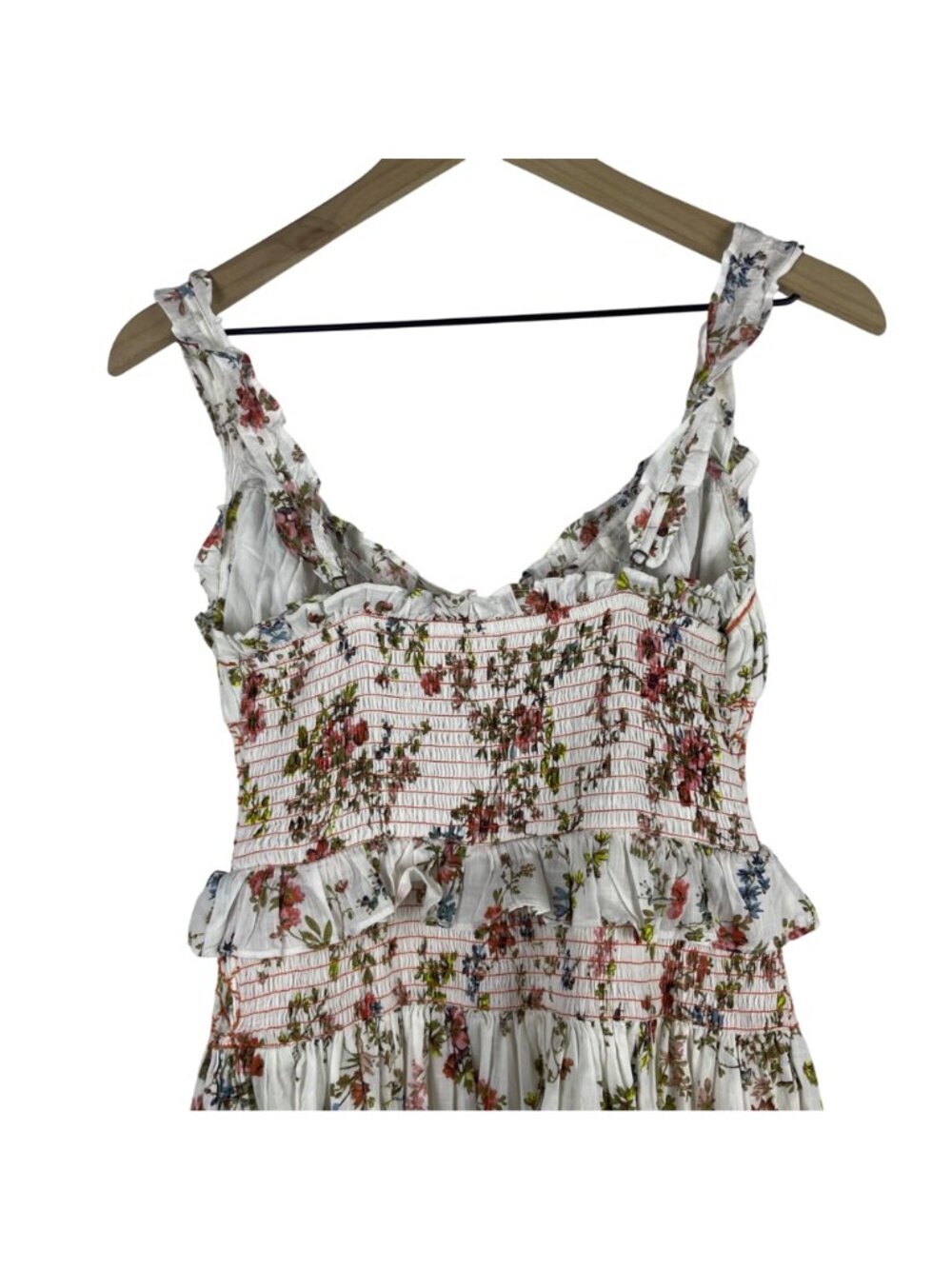 Anthropologie Floral Smocked Maxi Dress XS Cotton/Rayon Multicolor milkmaid - Picture 9 of 9